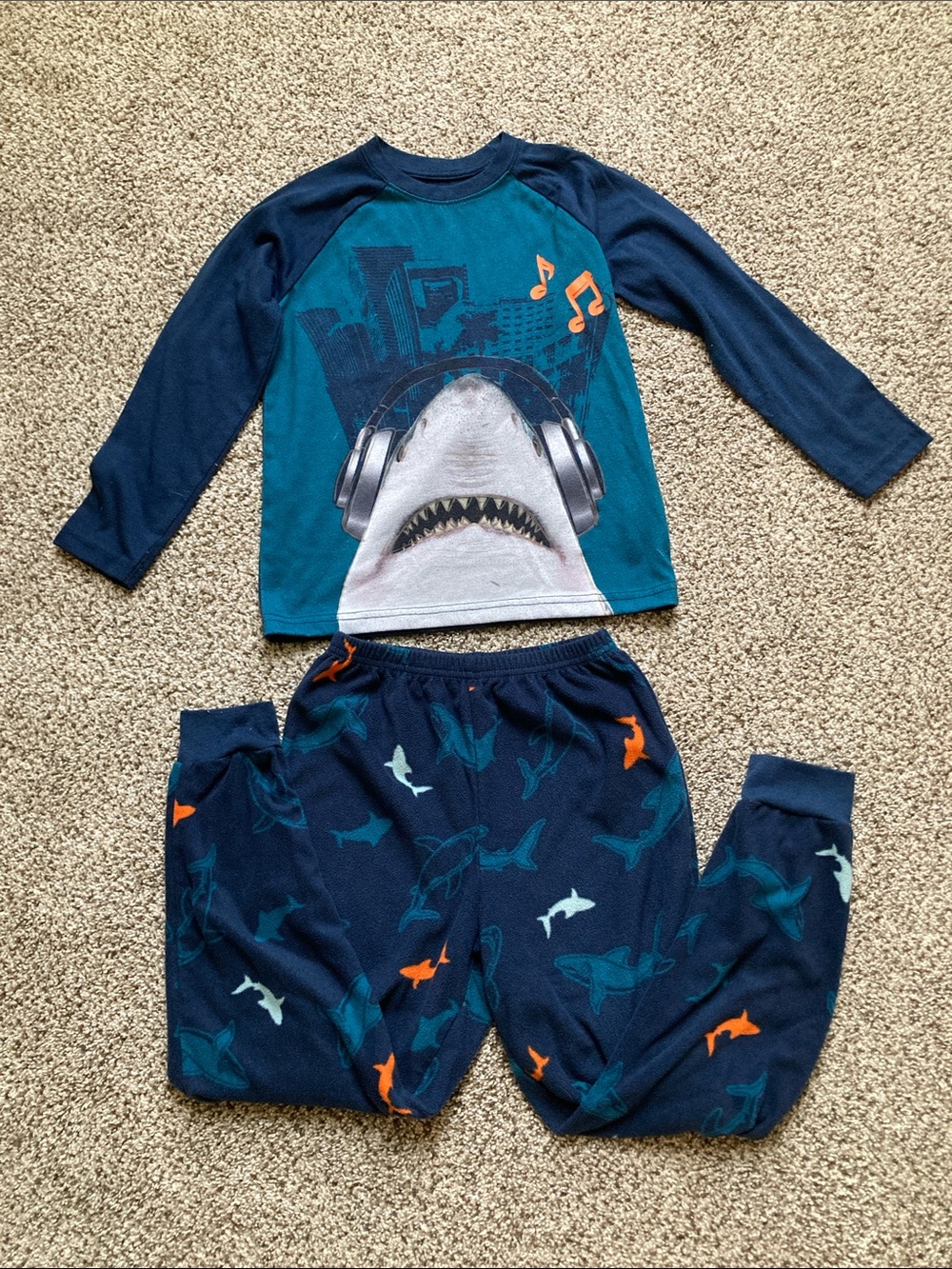 Boys shark pajama set